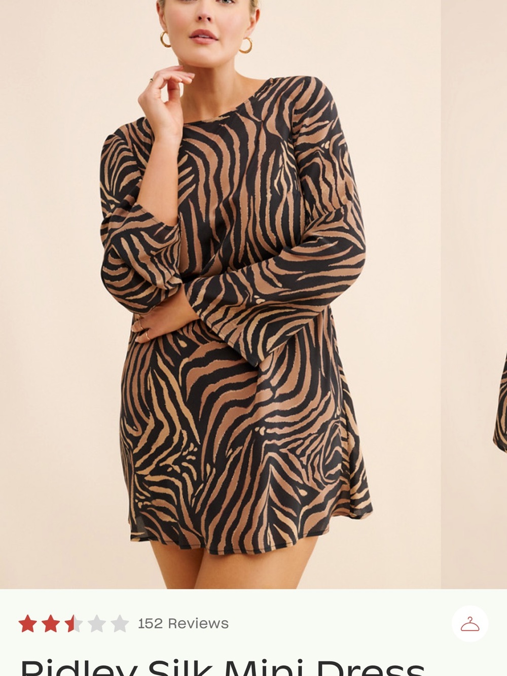 RIXO Ridley Brown & Black Zebra-Print Mini Dress